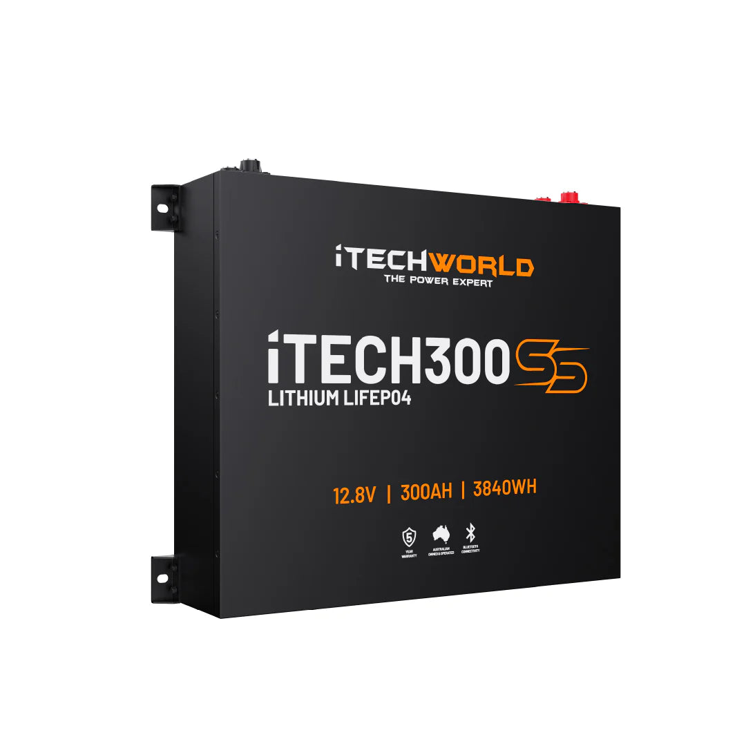 iTECH300SS 300Ah 12v Super Slim Deep Cycle Lithium Battery with Bluetooth